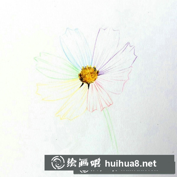 簡(jiǎn)單彩鉛花朵教程圖解:七色花的畫法 簡(jiǎn)單彩鉛花朵教程圖解:七色花的畫法