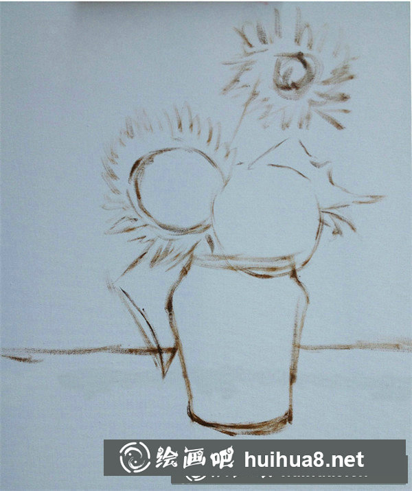 油畫向日葵的畫法教程