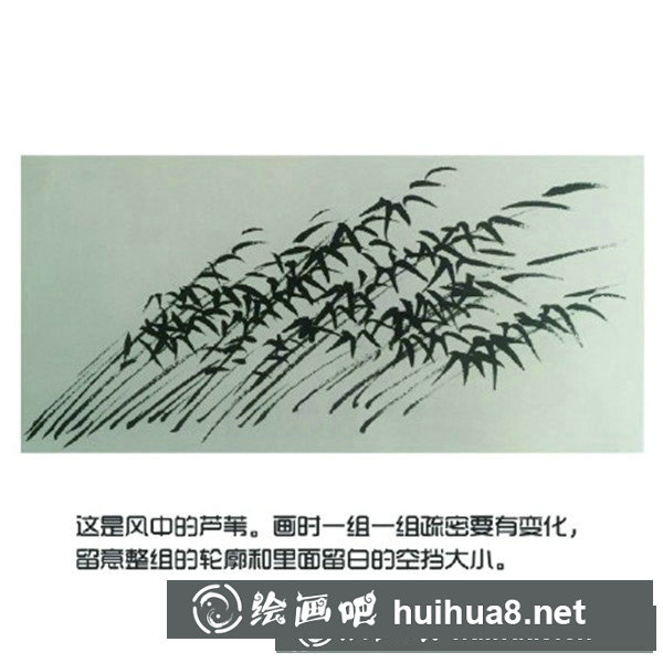 國(guó)畫蘆葦?shù)漠嫹? alt=