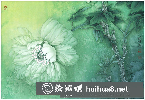 芙蓉花工筆畫