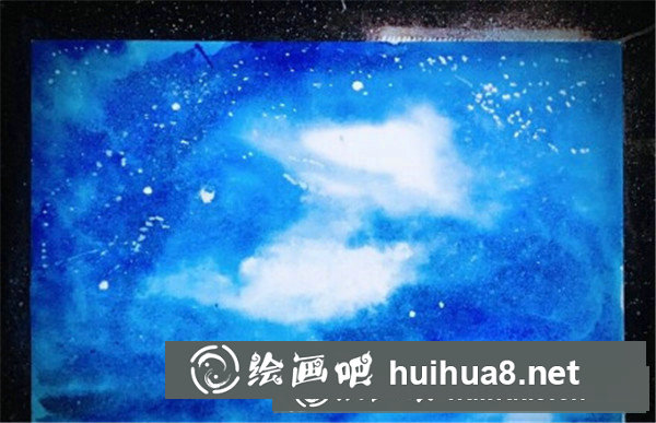 夜晚的水彩星空的畫法