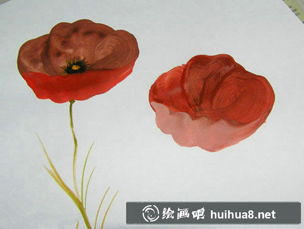 畫花莖和葉子