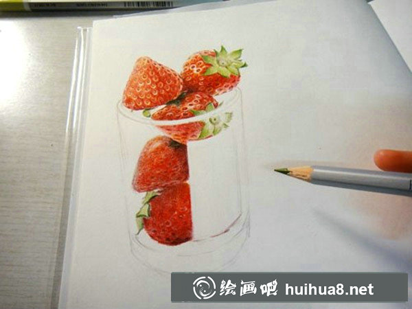 彩鉛草莓畫法步驟