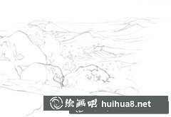用水彩繪波濤之美