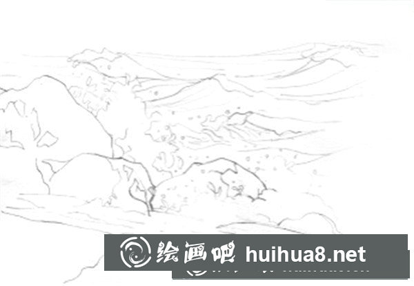 如何用水彩畫海浪