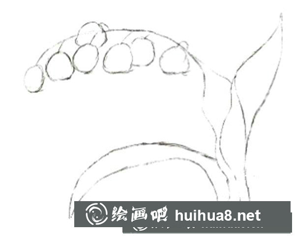 水粉鈴蘭花輪廓