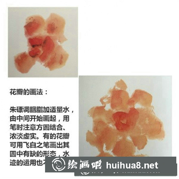 寫意國(guó)畫牡丹花頭畫法