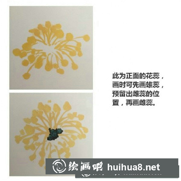 寫意國(guó)畫牡丹花頭畫法