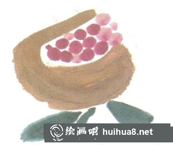 兒童國(guó)畫速成技法：石榴的畫法