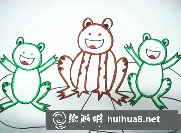 青蛙兒童蠟筆畫怎么畫