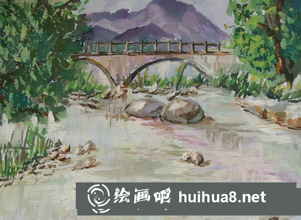 鄉(xiāng)村風(fēng)景水粉畫(huà)作品欣賞
