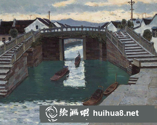 鄉(xiāng)村風(fēng)景水粉畫(huà)作品欣賞