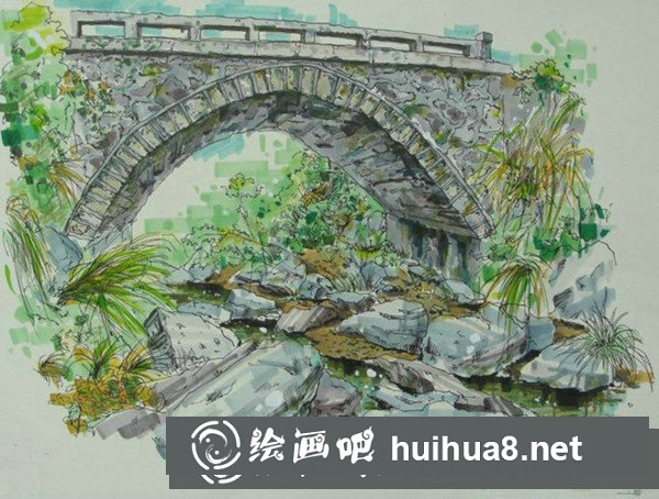 鄉(xiāng)村風(fēng)景水粉畫(huà)作品欣賞