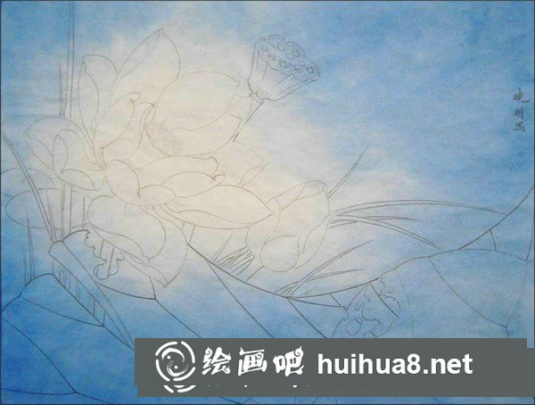 蓮花工筆畫
