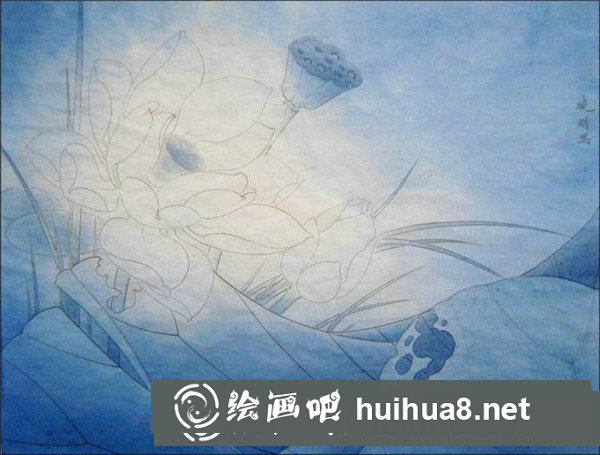 蓮花工筆畫
