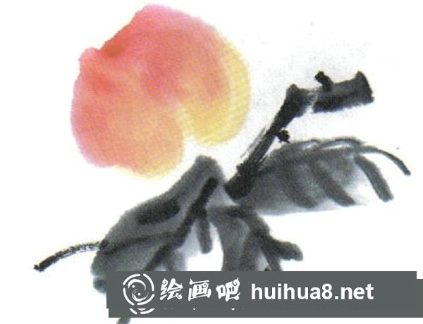 兒童國畫寫意桃子步驟四