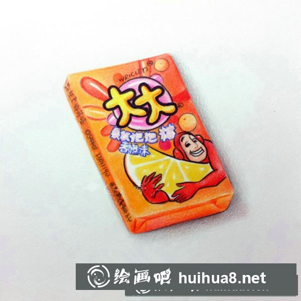 超寫實彩鉛畫教程：彩鉛手繪大大泡泡糖