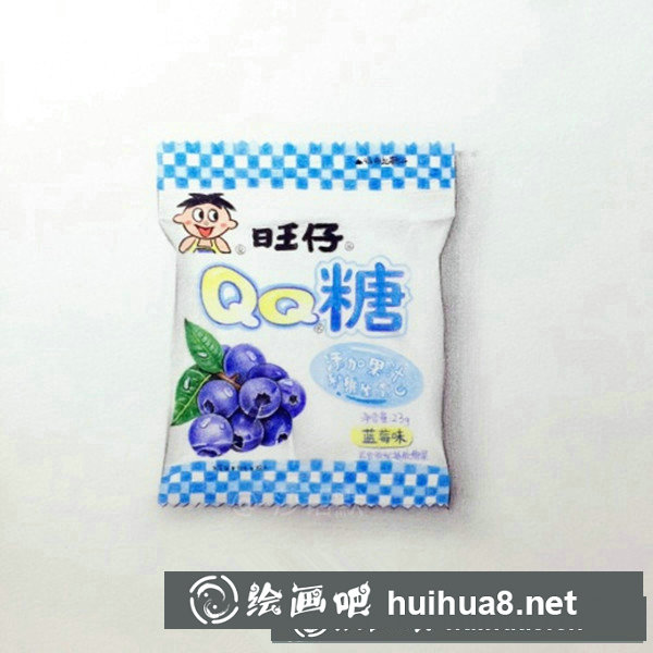 超寫實彩鉛畫入門教程：彩鉛手繪旺仔qq糖