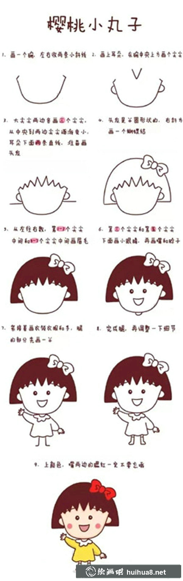 櫻桃小丸子怎么畫