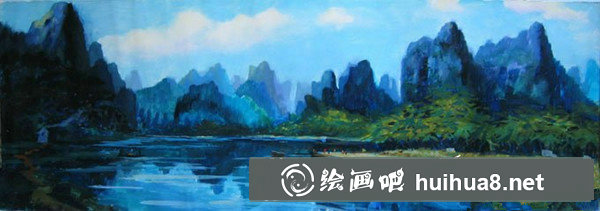 桂林山水水粉畫欣賞