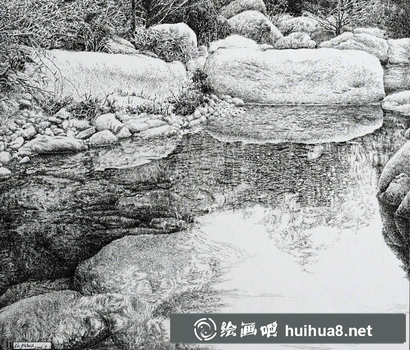 風(fēng)景鋼筆畫(huà)入門(mén)水的畫(huà)法