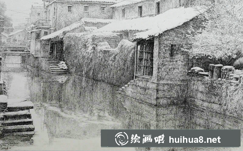 風(fēng)景鋼筆畫(huà)入門(mén)水的畫(huà)法