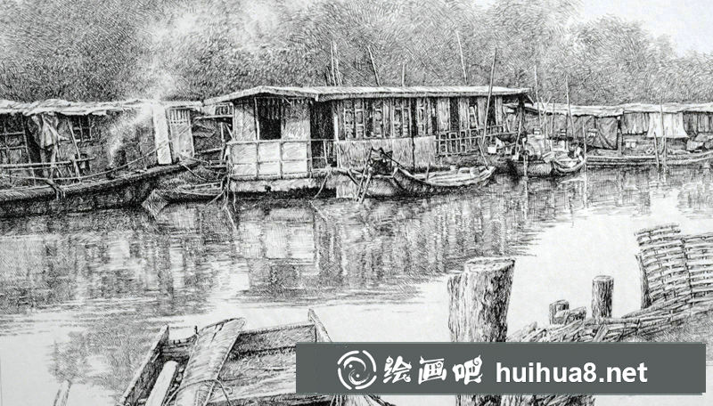 風(fēng)景鋼筆畫(huà)入門(mén)水的畫(huà)法