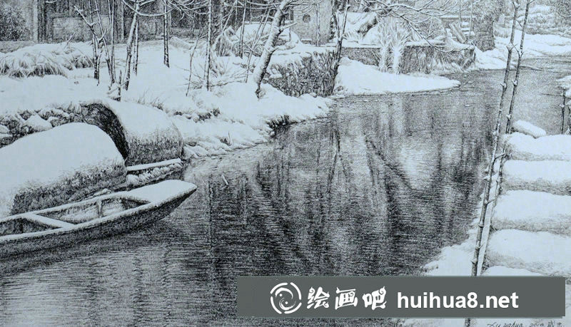 風(fēng)景鋼筆畫(huà)入門(mén)水的畫(huà)法