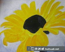 丙烯畫太陽花簡單步驟圖解