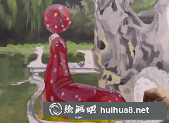 油畫靜物教程：紅色小海豹雕塑
