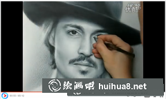 約翰尼·德普色粉畫人物肖像