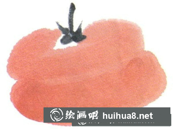 簡單易學(xué)的兒童國畫柿子步驟