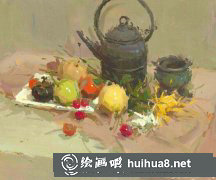 水粉上色技巧解析：濕干壓接法