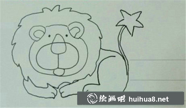 獅子水彩畫