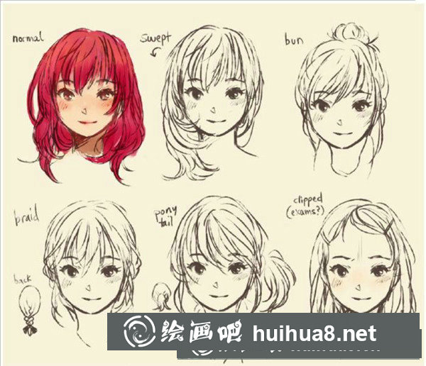 漫畫(huà)女生頭發(fā)畫(huà)法