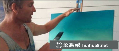 丙烯畫水面波紋