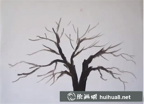 丙烯怎么畫櫻花樹