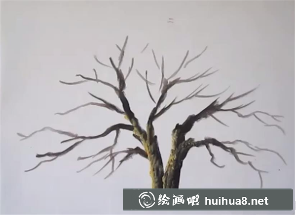 丙烯怎么畫櫻花樹