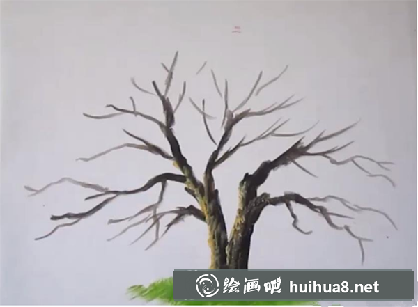 丙烯怎么畫櫻花樹