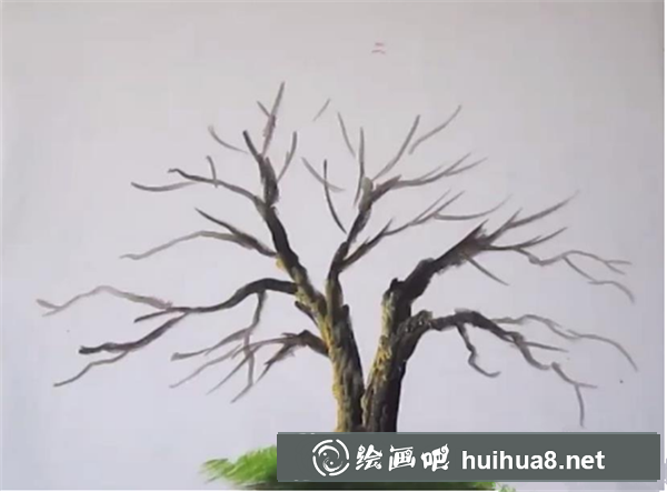 丙烯怎么畫櫻花樹