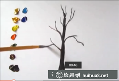 丙烯畫大樹之美