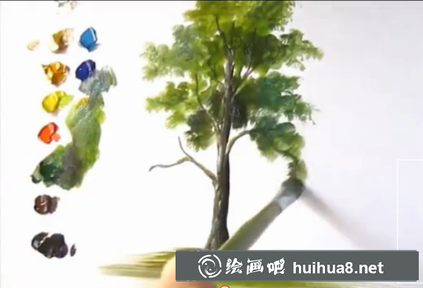 丙烯畫大樹