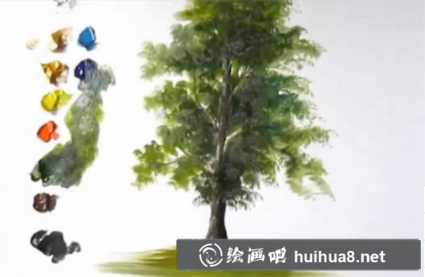 丙烯畫大樹
