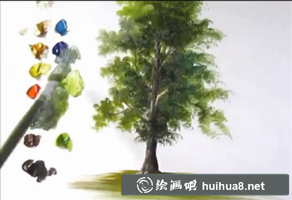 丙烯畫大樹