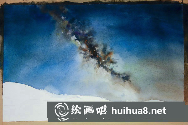 簡單的水彩畫星空