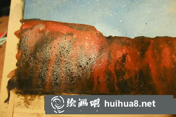 簡單的水彩畫星空濕潤時