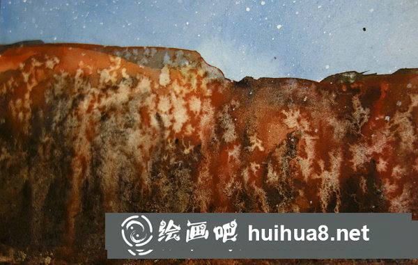 簡單的水彩畫星空干時