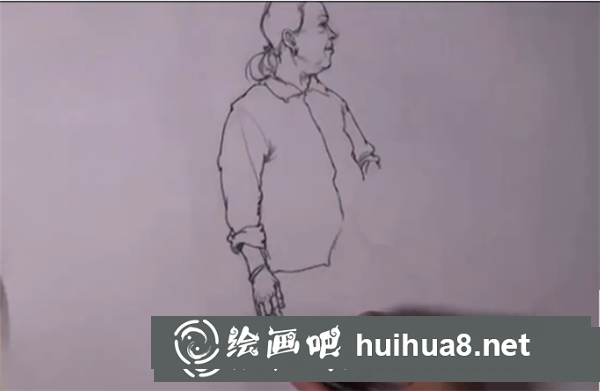 速寫老人站姿