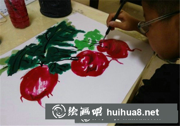少兒國畫蘿卜的畫法