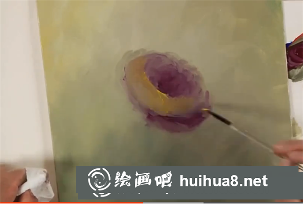 油畫簡單玫瑰花